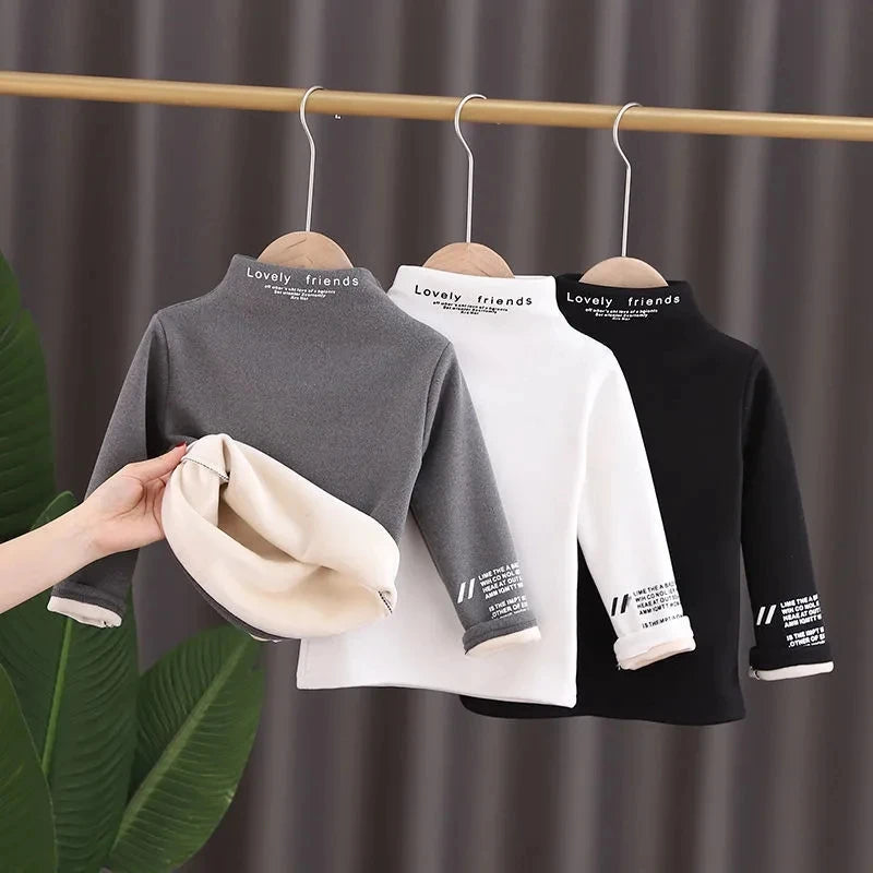 Toddler Boys Girls Sweatshirts Warm Autumn Winter Coat Sweater Baby Kids Long Sleeve Letter Print Tops for Children Clothes 2021