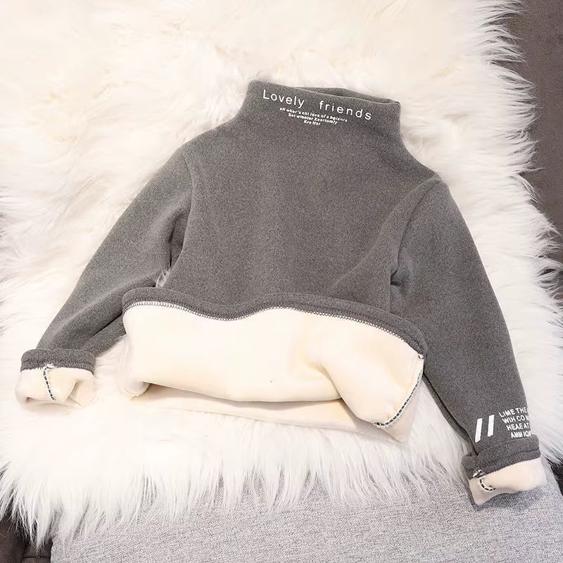 Toddler Boys Girls Sweatshirts Warm Autumn Winter Coat Sweater Baby Kids Long Sleeve Letter Print Tops for Children Clothes 2021