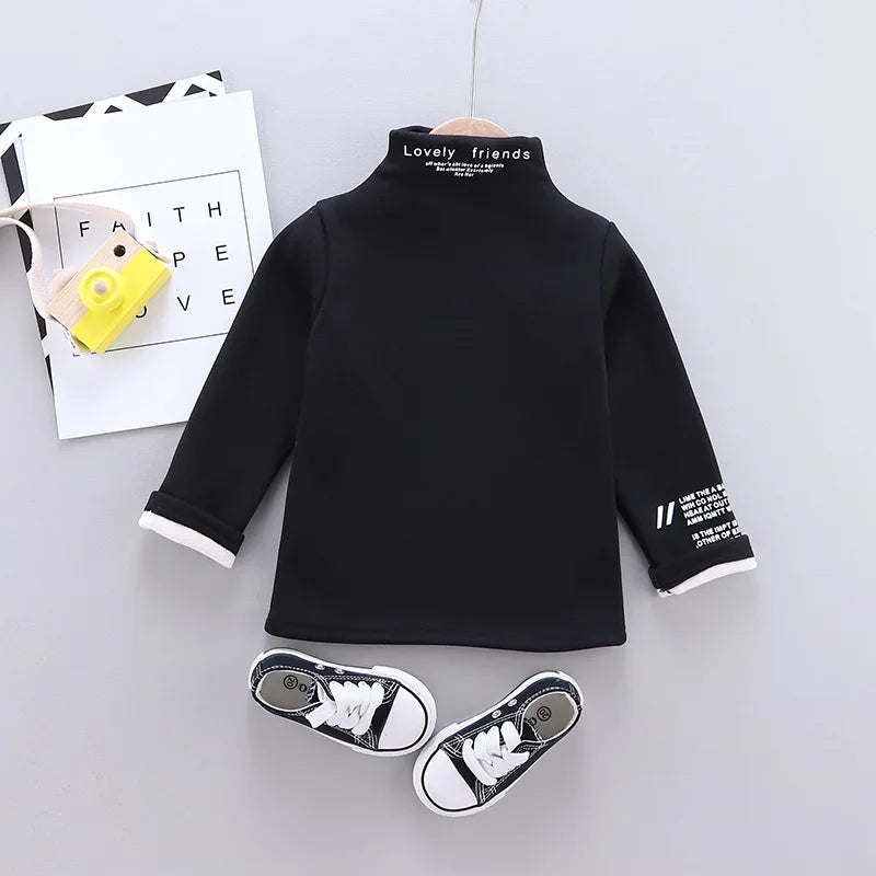 Toddler Boys Girls Sweatshirts Warm Autumn Winter Coat Sweater Baby Kids Long Sleeve Letter Print Tops for Children Clothes 2021