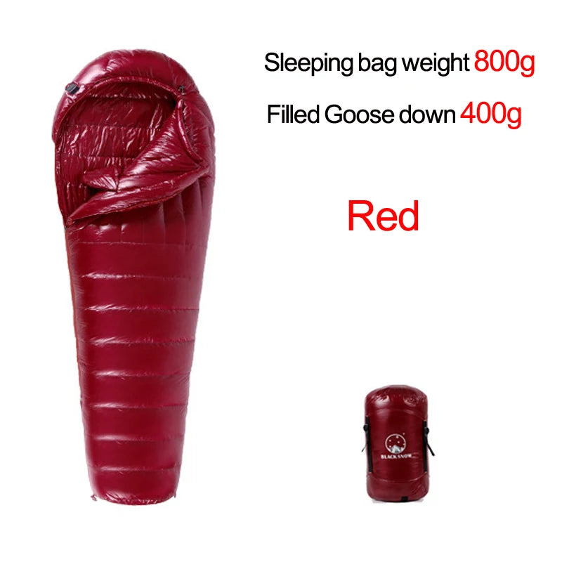 Black Snow Cold Weather Upgraded High-Grade White Goose down Camping Sleeping Bags with Water Repellent Treatment Warm Insulated