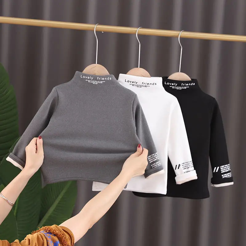 Toddler Boys Girls Sweatshirts Warm Autumn Winter Coat Sweater Baby Kids Long Sleeve Letter Print Tops for Children Clothes 2021