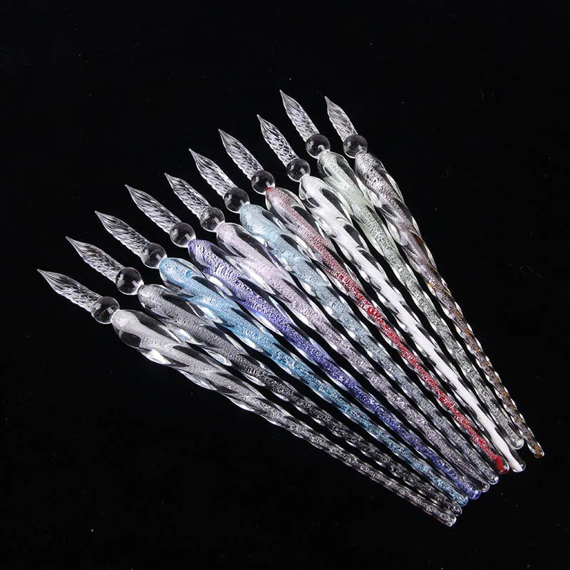 Starry Crystal Glass Dip Pen Crystal Vintage Glass Dip Pen for Art Writing Painting Signature Decoration Holiday Gift Set